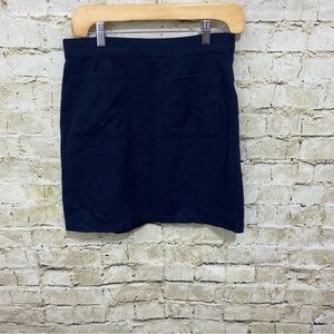 Modcloth Navy Blue Lined Wool Blend Mini Skirt With Pockets